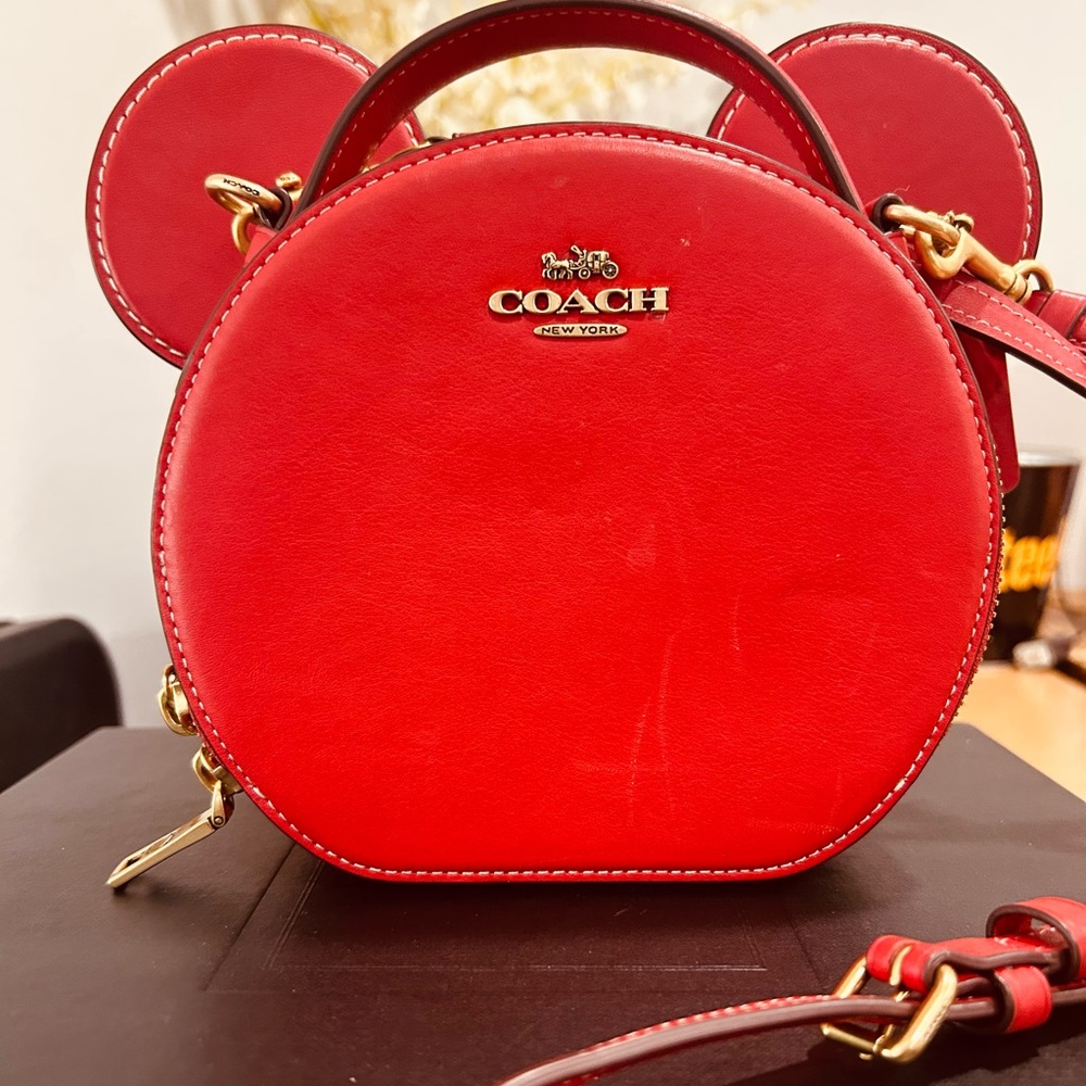 Coach Vibrant Red Leather Crossbody Bag